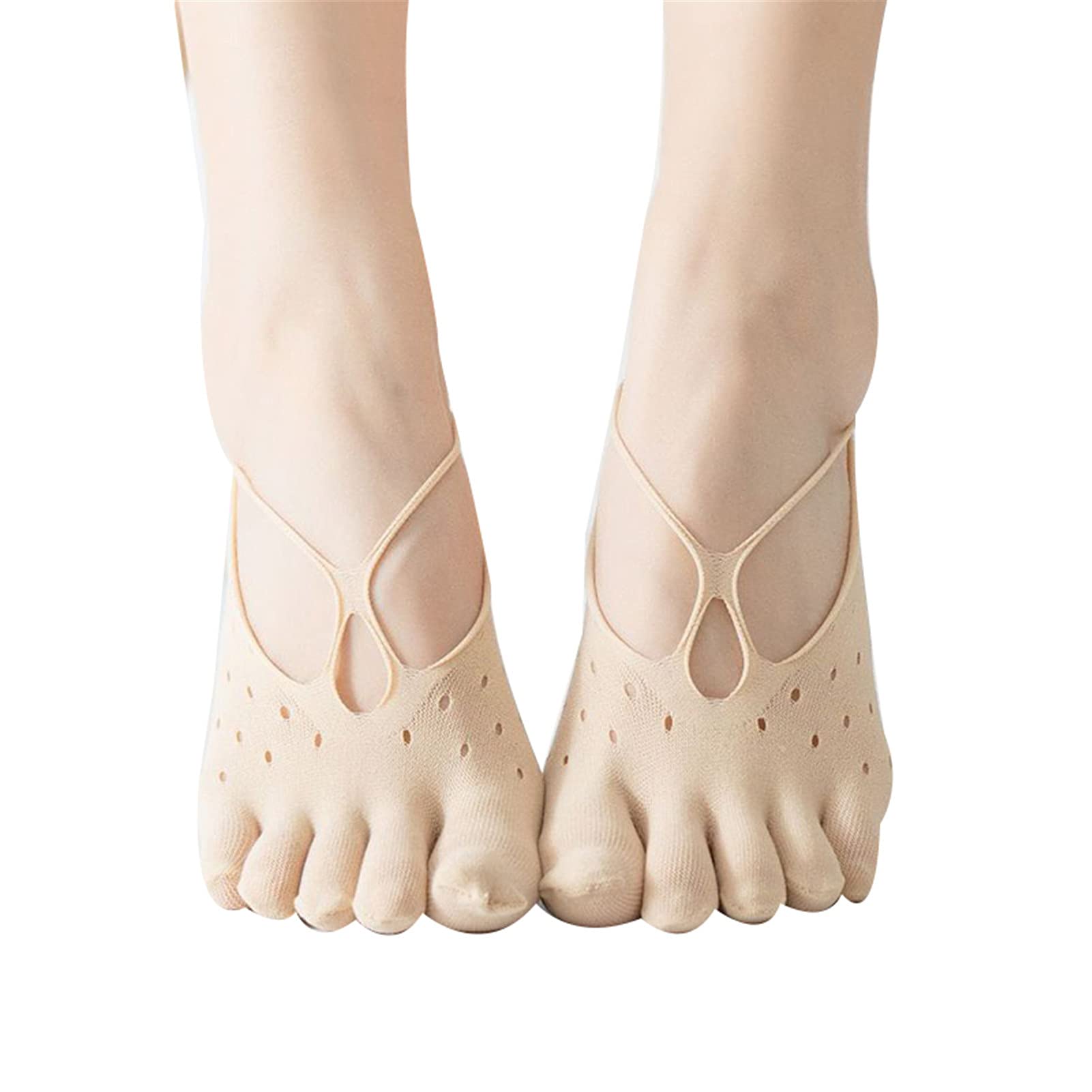VELIHOME Women's Orthopedic Compression Socks - Breathable Split Toe Five Finger Socks for Running, Yoga & Sports - Ultra Low Cut Liner with Gel Tab - Ideal for Athletes, Nurses & Travelers (3 Pairs)