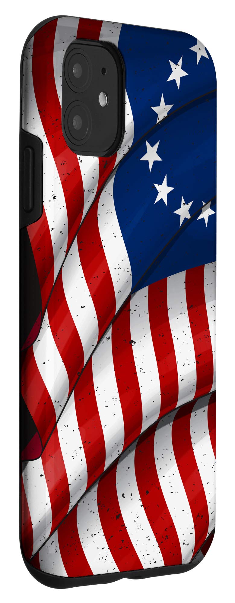 Vintage Distressed iPhone 11 Case with Betsy Ross 1776 American Flag Design - Patriotic Phone Cover for History Lovers & Independence Day Celebrations