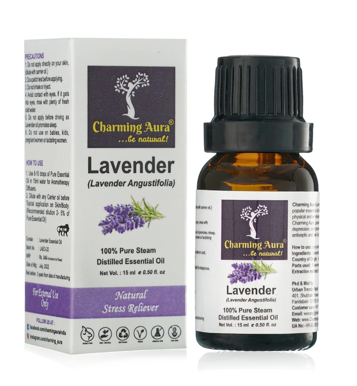 Lavender & Rosemary Essential Oil Set - 15ml Each, Aromatherapy for Relaxation & Stress Relief - Perfect for Diffusers, Massage & Home Spa