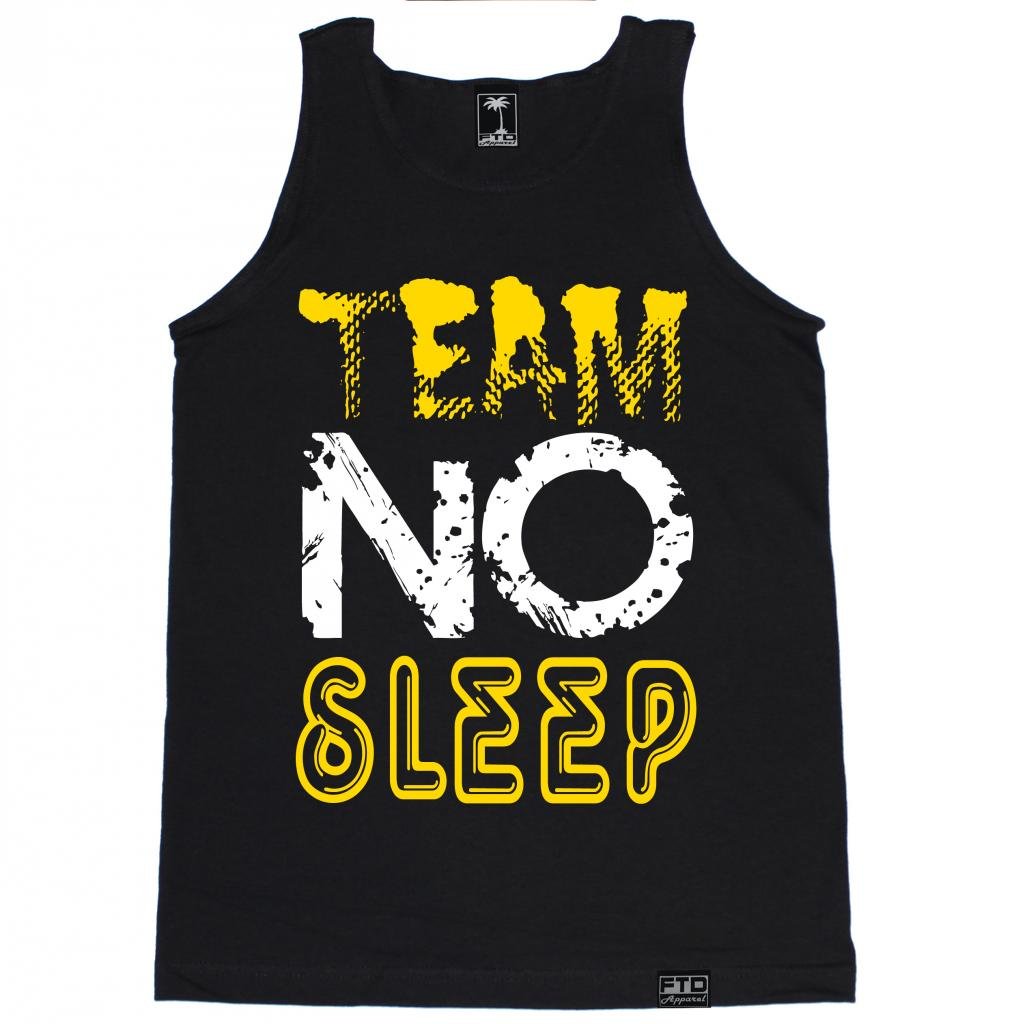FTD Apparel Men's Team No Sleep Black Sleeveless Workout Shirt - Gym, Running & Athletic Performance Tank Top