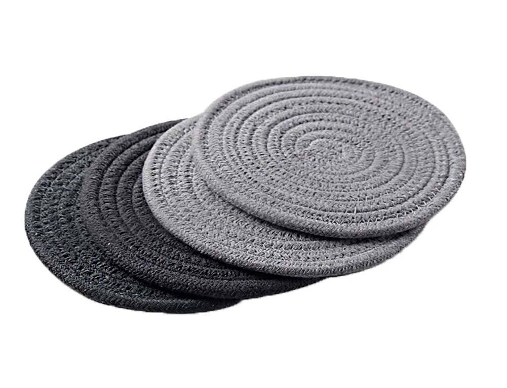 Gentle Meow Heat Resistant Placemats Set of 4 - Braided Insulated Table Mats for Bowls & Hot Dishes - Perfect for Dining Tables, Kitchen Countertops & Picnics