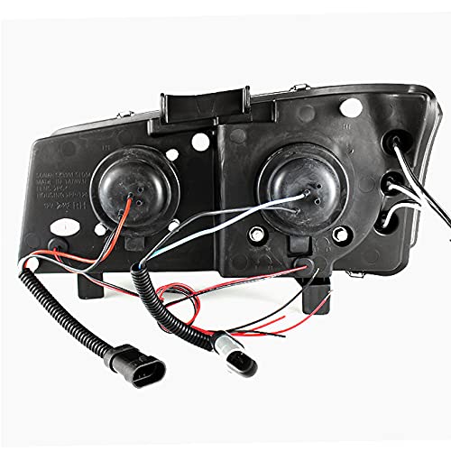 AKKON Black Smoked LED Halo Headlights with DRL & Turn Signal Lights - Compatible with 2003-2006 Chevy Silverado 1500/2500/3500 - Easy Installation, Weatherproof Design - Perfect for Night Driving & Off-Road Adventures