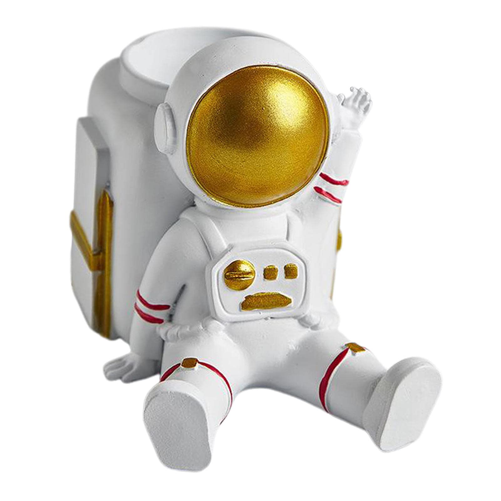 FAKEME Nordic Resin Spaceman Planter - Unique Astronaut Shaped Flower Pot for Succulents, Air Plants & Dried Flowers - Modern Home & Office Decor for Living Room, Bedroom, or Desk