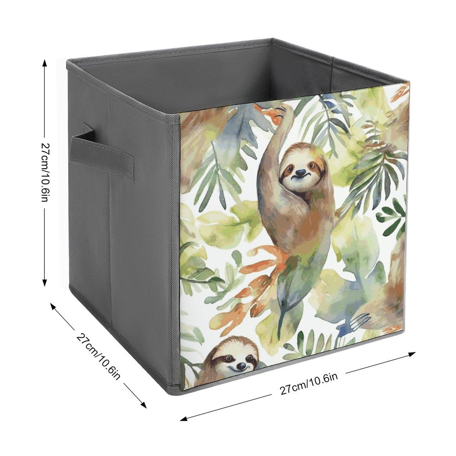 Waterproof Sloth Print Storage Baskets - 2 Pack Foldable Fabric Bins for Home Organization, Kids Room & Closet Storage | Perfect for Toys, Laundry & Blankets