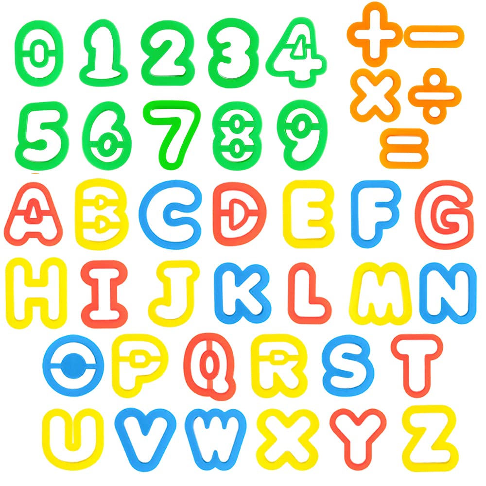 41-Piece Play Dough Tools Set for Kids - Alphabet Letter & Number Molds, Dough Cutters for Preschool Learning & Creative Play | Early Childhood Education, Sensory Activities, Arts & Crafts