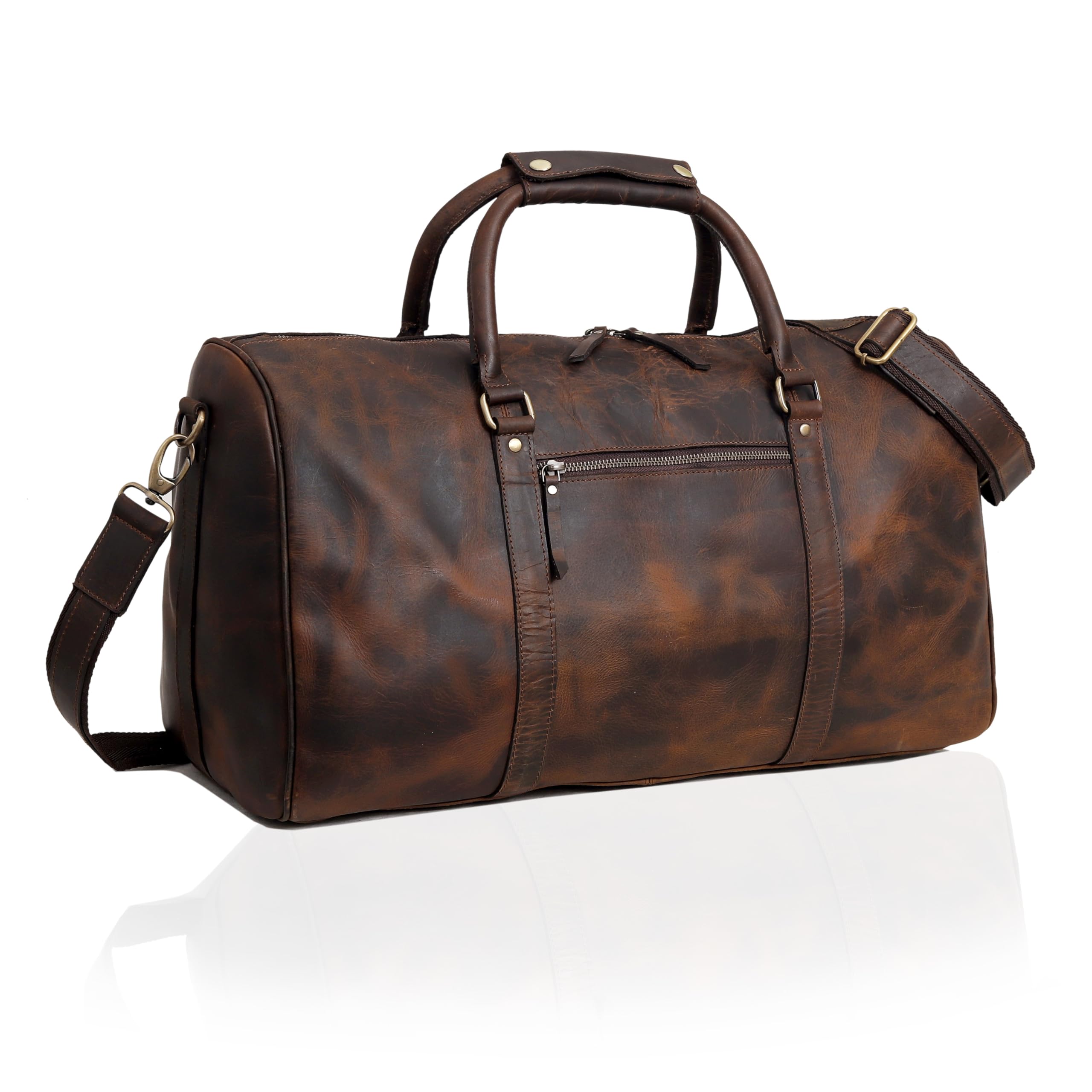 Premium Men's Leather Duffel Bag - 20