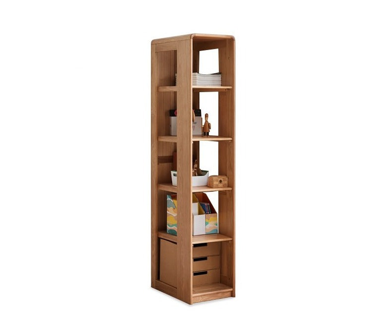 Premium Oak Solid Wood Kids Wardrobe - Multi-Functional Storage Organizer for Clothes, Toys & Books - Perfect for Bedroom, Nursery & Playroom Organization