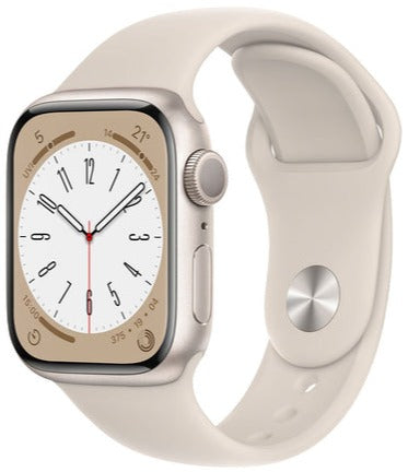 Apple Watch Series 8 45mm GPS + Cellular Smartwatch - Starlight Aluminum Case with Starlight Sport Band (M/L Size) - Fitness Tracking, Heart Rate Monitor, Sleep Tracking - Perfect for Workouts & Everyday Wear