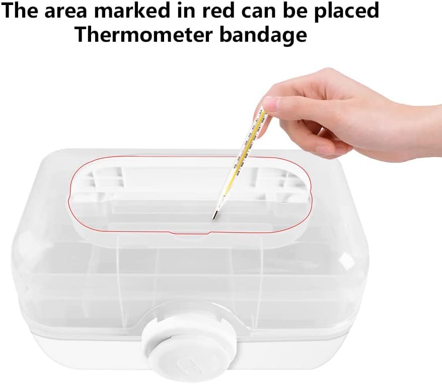 Uotyle 3-Layer Portable Medicine Storage Box with Handle - Household Pill Organizer for Daily Medication, Travel & First Aid (White) - Perfect for Home, Office & Travel Use