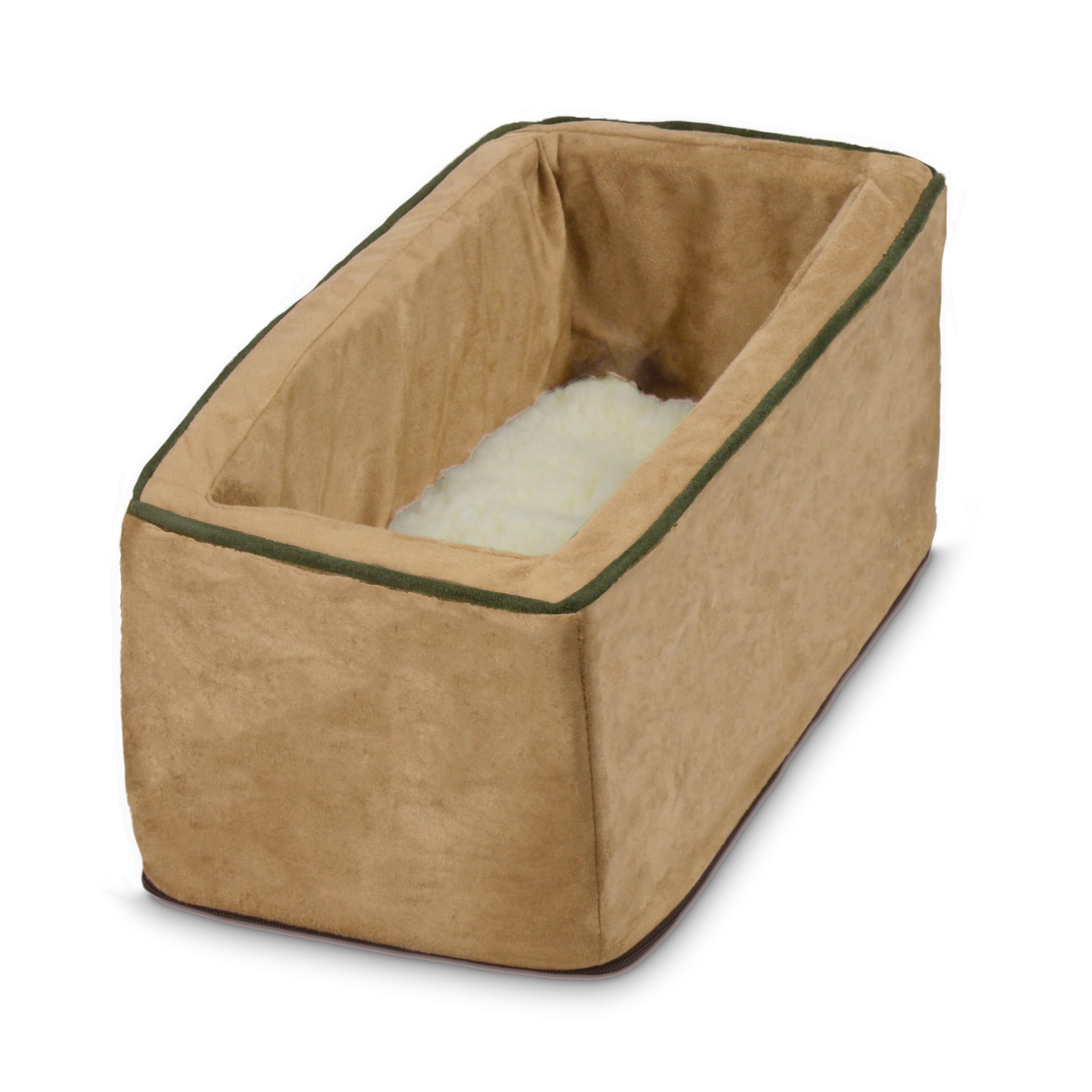 Snoozer Luxury Pet Car Seat for Small Dogs - Soft & Comfortable Console Car Seat in Camel/Olive - Perfect for Travel, Road Trips & Daily Commutes