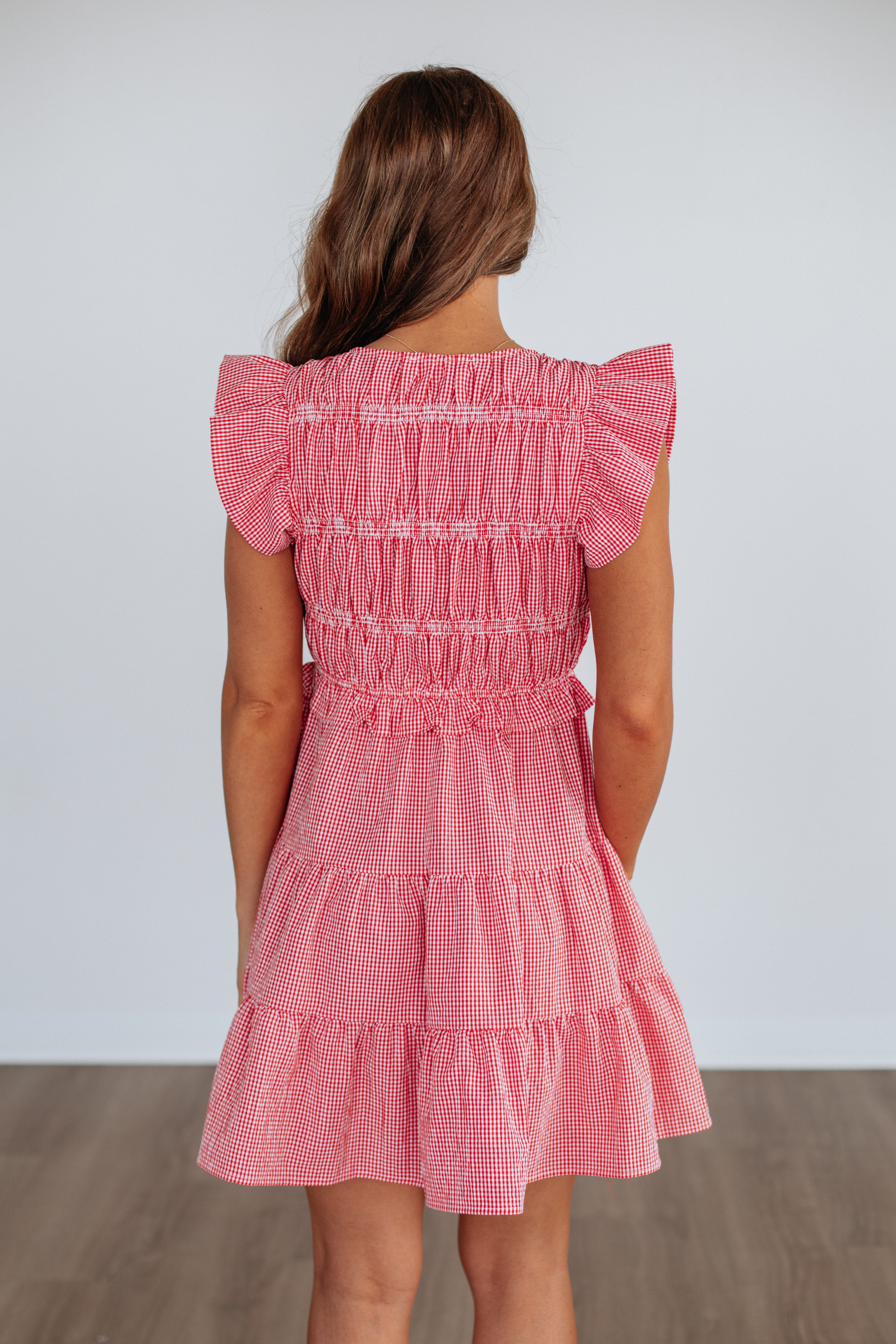 Harper Gingham Checkered Dress for Women - Floral Cherry Print Summer Dress | Casual Outfit for Picnic, Beach & Outdoor Activities