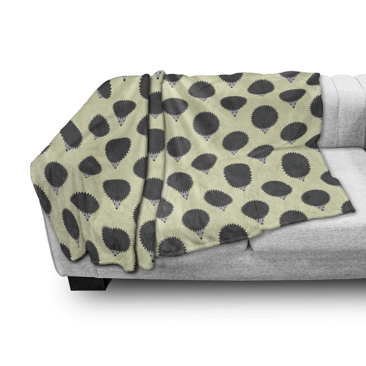 Ambesonne Geometric Hedgehog Throw Blanket - Soft Flannel Fleece Blanket with Abstract Animal Design, 70