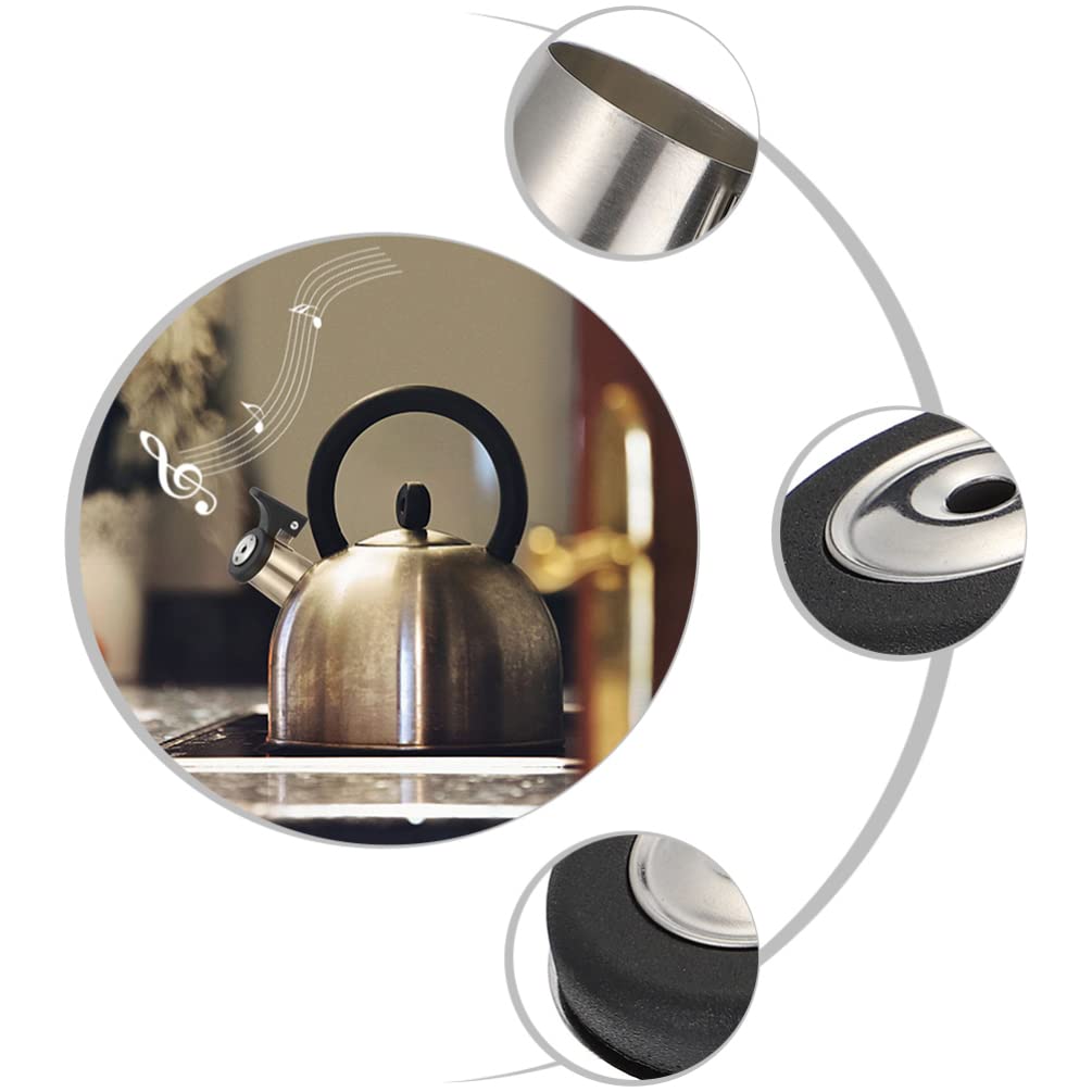 3-Piece Stainless Steel Kettle Whistle Replacement Nozzles - Loud Whistling Spout Pipe for Tea Kettles, Water Boiling Accessories - Perfect for Stovetop Tea Brewing & Kitchen Use
