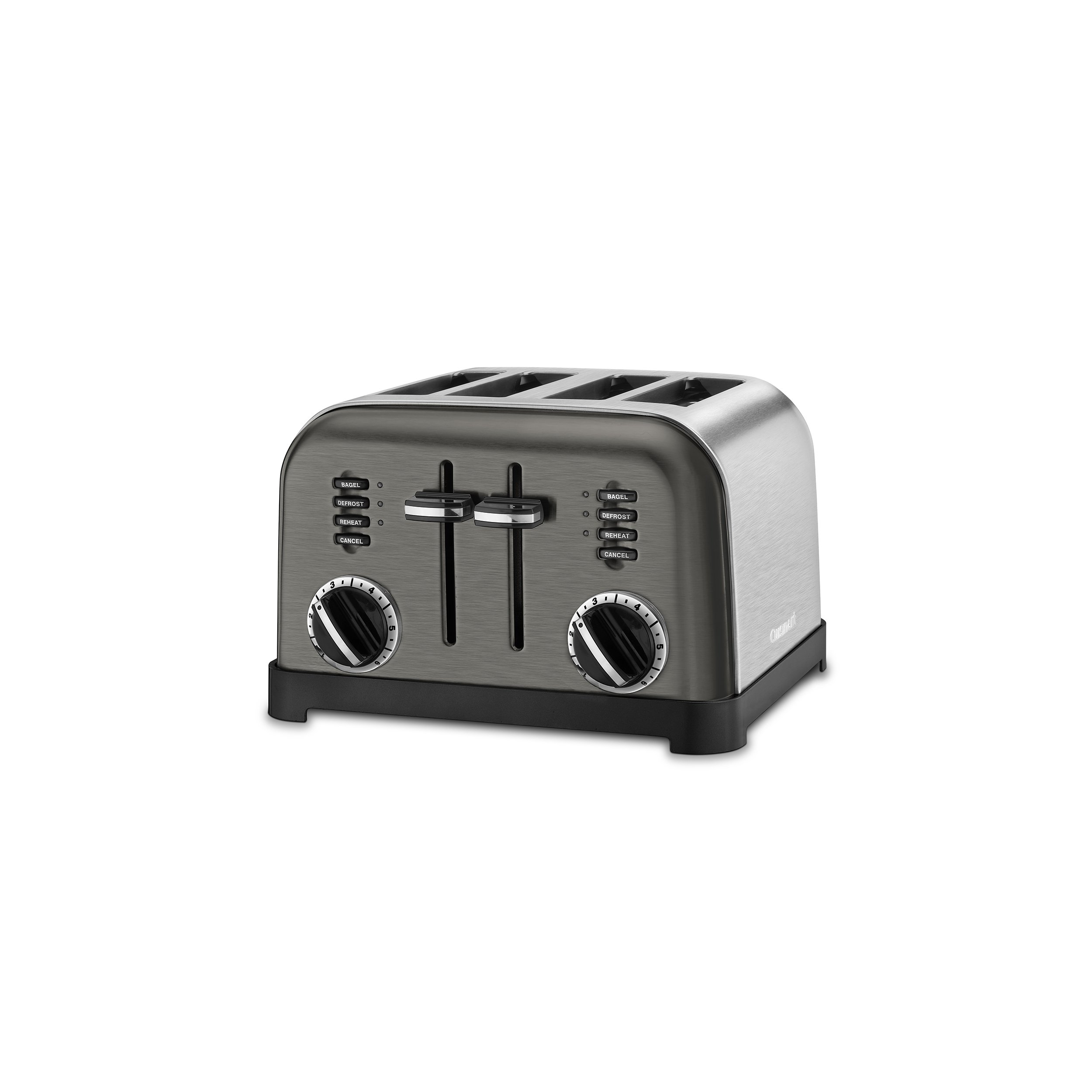 Cuisinart CPT-180BKS 4-Slice Toaster & DCC-1200 12-Cup Coffee Maker Combo - Black Stainless Steel - Perfect for Breakfast & Kitchen Countertop