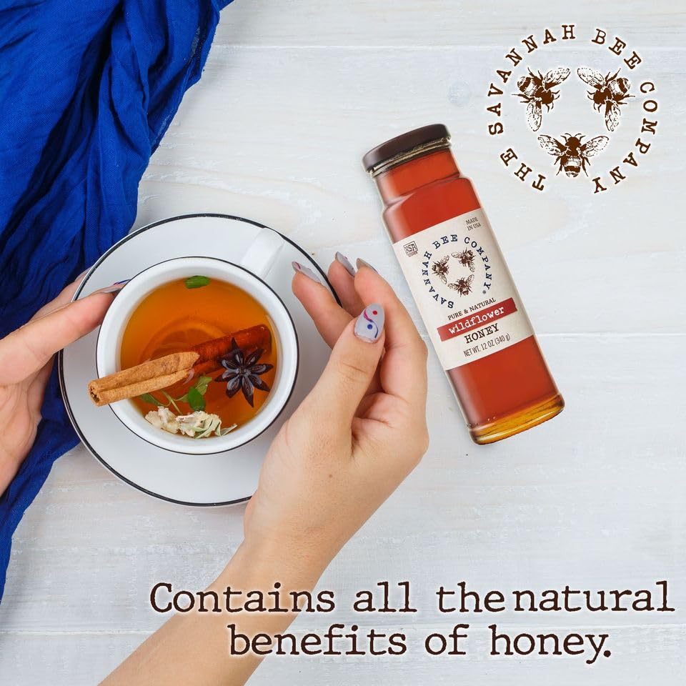 Pure Raw Honey by Savannah Bee Company - Unfiltered, Natural, USDA Certified for Tea, Baking & Healthy Lifestyle
