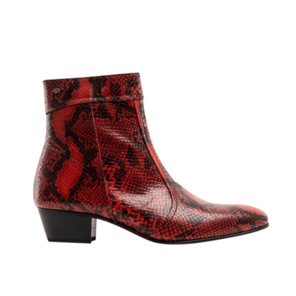 Premium Handcrafted Men's Luxury Cuban Heel Dress Boots - 100% Genuine Exotic Leather - Made in Spain - Formal & Smart Occasions - Wedding, Office & Evening Events