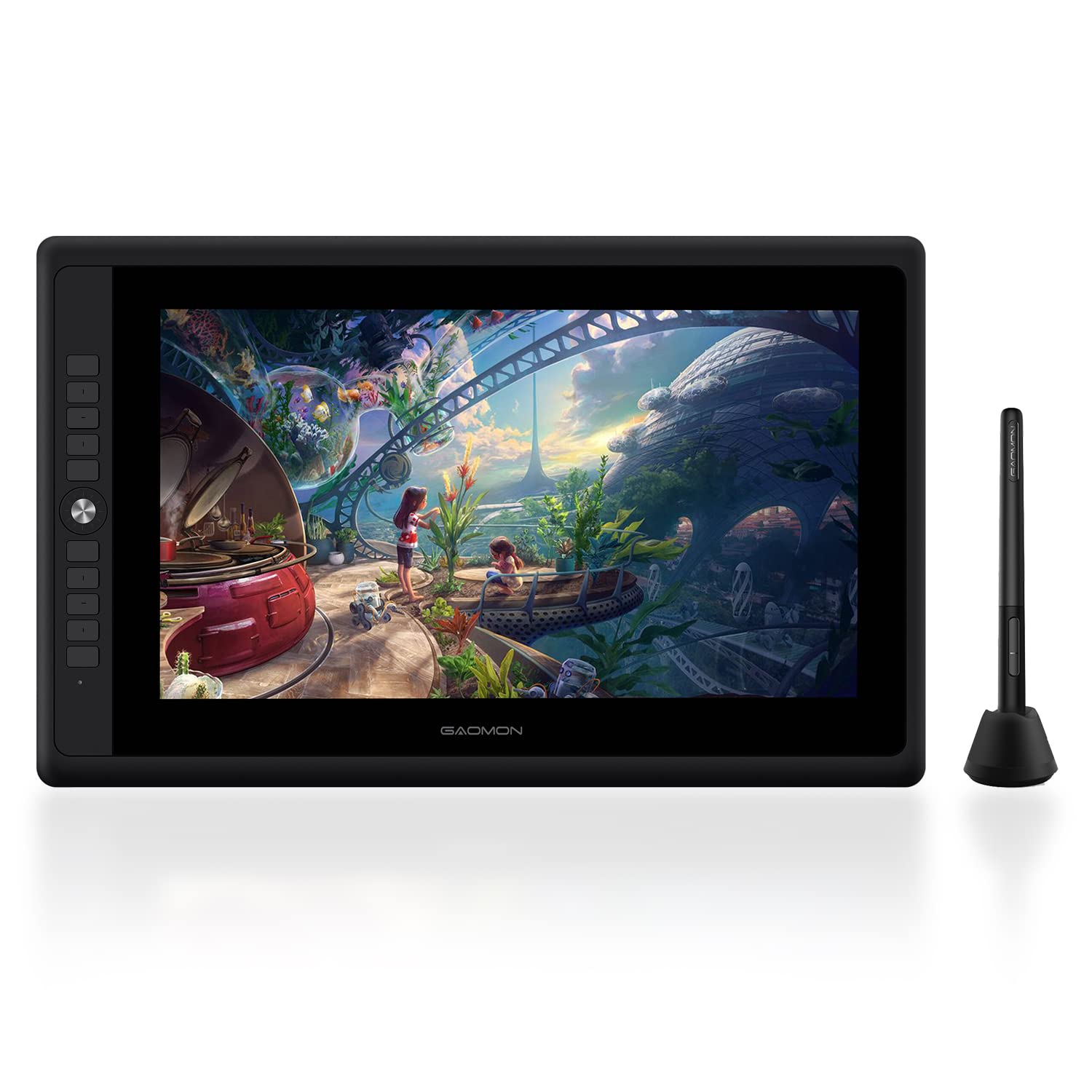 GAOMON PD156PRO 15.6 Inch Drawing Tablet with Screen - 125% sRGB Full-Laminated Pen Display, 10 Express Keys, Adjustable Stand - Professional Graphic Monitor for Digital Artists & Designers - Perfect for Animation, Illustration & Photo Editing