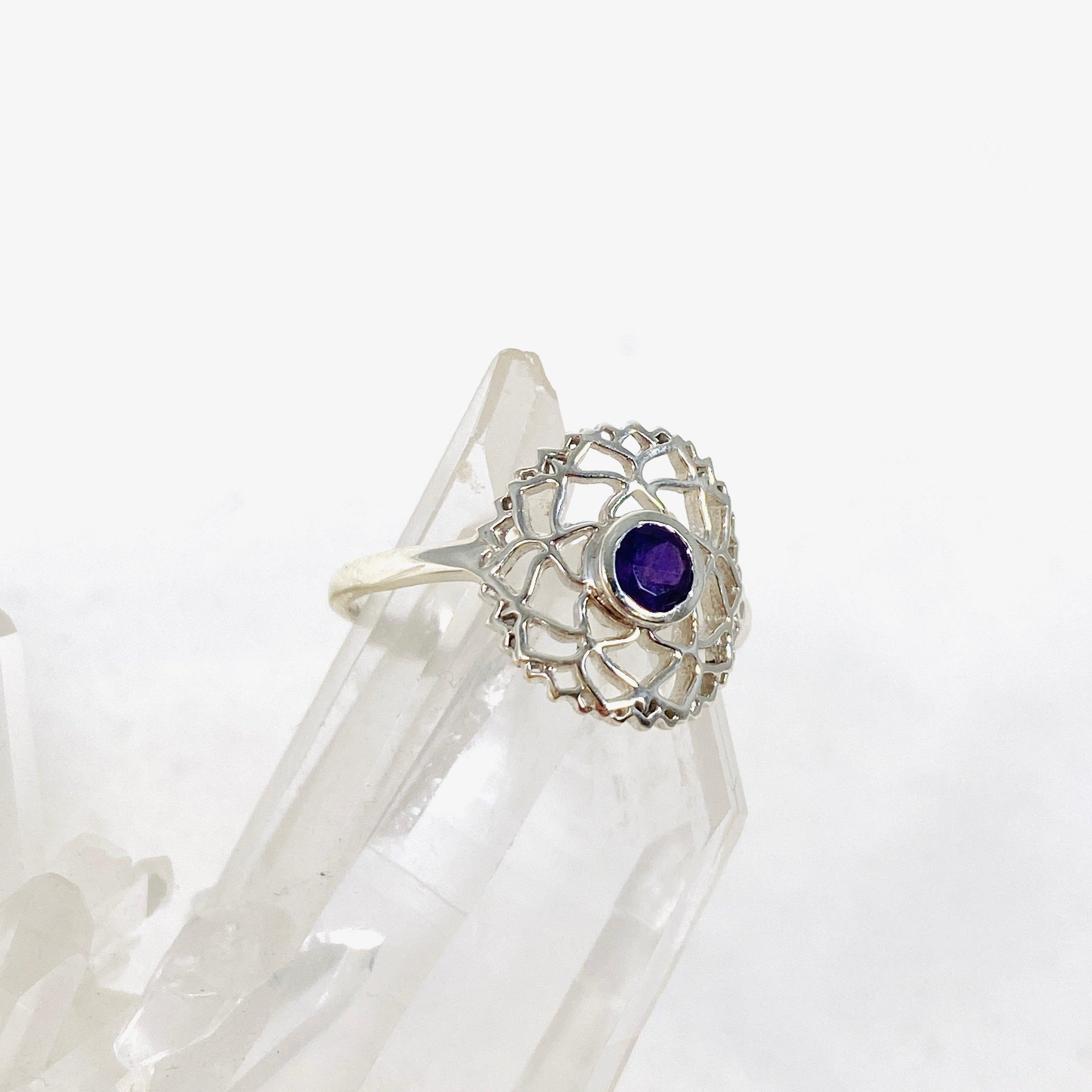 7 Chakra Healing Amethyst Ring for Women - Spiritual Jewelry for Meditation, Yoga & Energy Balance