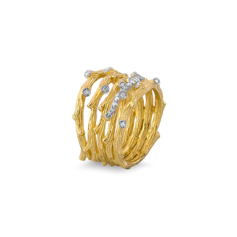 Enchanted Forest Multi Row Diamond Ring for Women - Elegant Stackable Wedding Band, Anniversary Gift, Engagement Jewelry - Perfect for Special Occasions & Everyday Wear