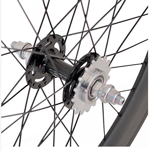 SunRise Bike Carbon Track 88mm Matte Finish Clincher Rear Wheel - Lightweight Fixed Gear Bicycle Wheel for Racing & Urban Commuting | Perfect for Track Cycling, Road Biking & Performance Training
