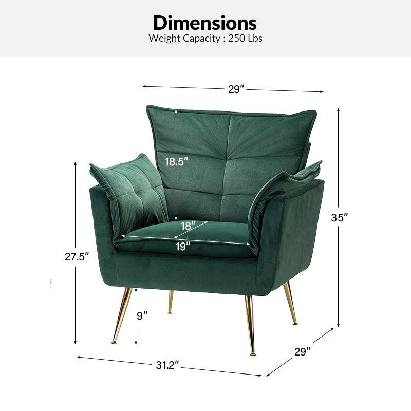 Jaxon Plush Armchair - Ultra Soft Comfortable Lounge Chair for Living Room, Bedroom, or Office - Perfect for Relaxing, Reading & Napping