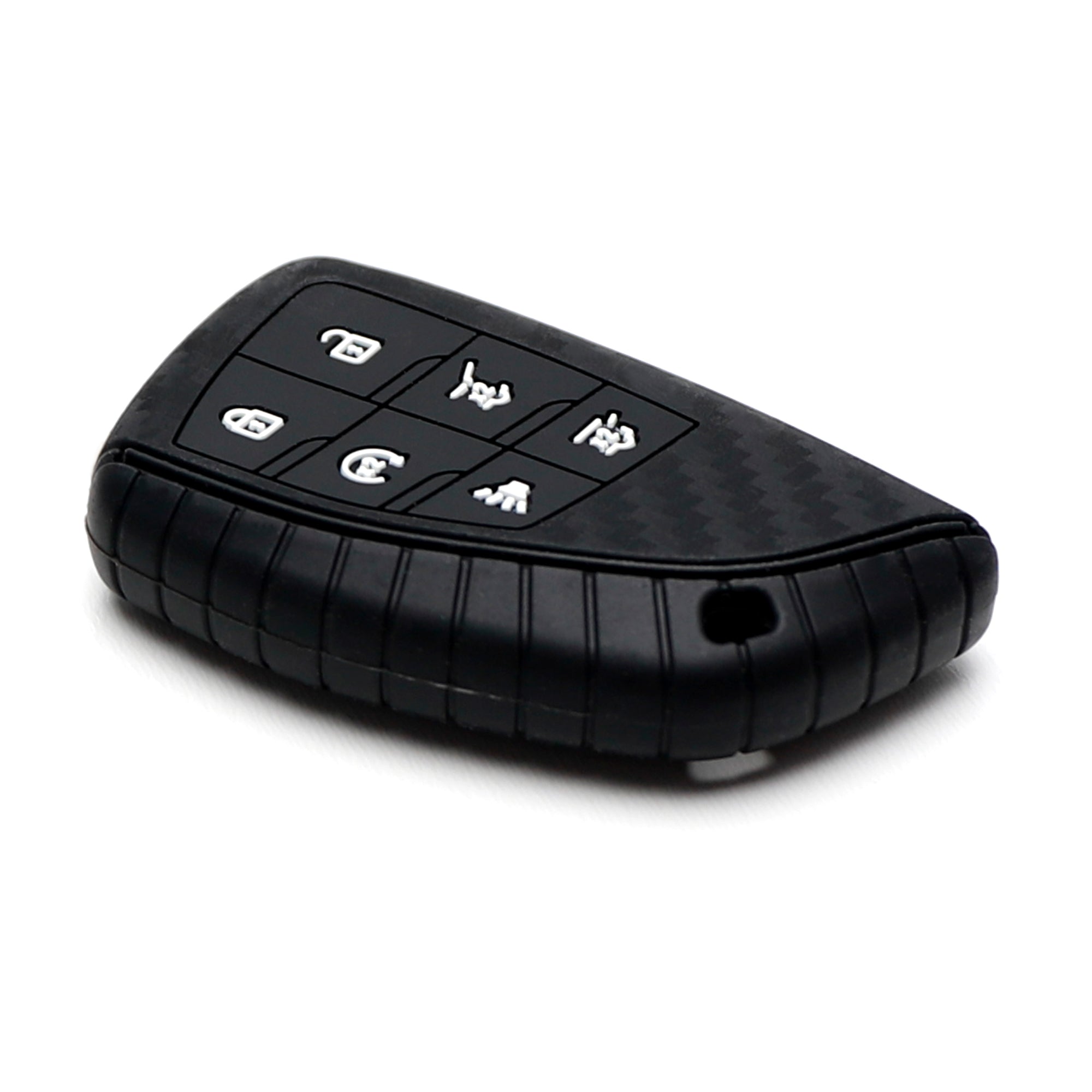Carbon Fiber Pattern Silicone Key Fob Cover for 2015-2023 Chevy Suburban/Tahoe & GMC Yukon (6 Button) - Anti-Scratch Protection, Perfect for Daily Use and Car Enthusiasts