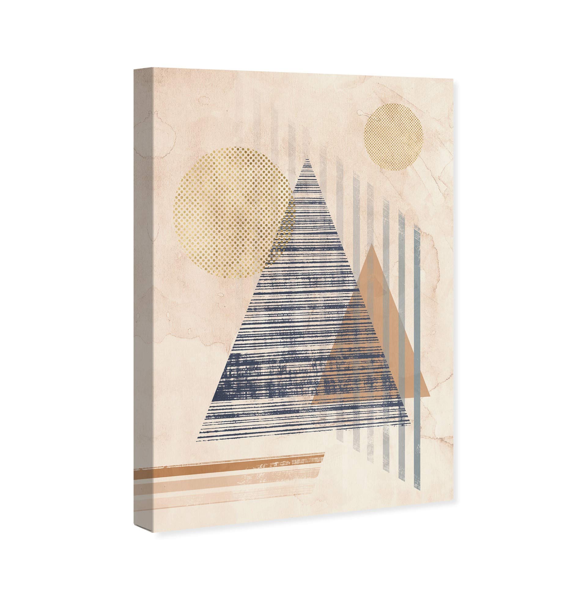 Wynwood Studio Abstract Wall Art Canvas Print 'Deltascape Earth' - Modern Geometric Home Decor Painting 24x36 Inches in White & Blue - Perfect for Living Room, Bedroom or Office Wall Decoration