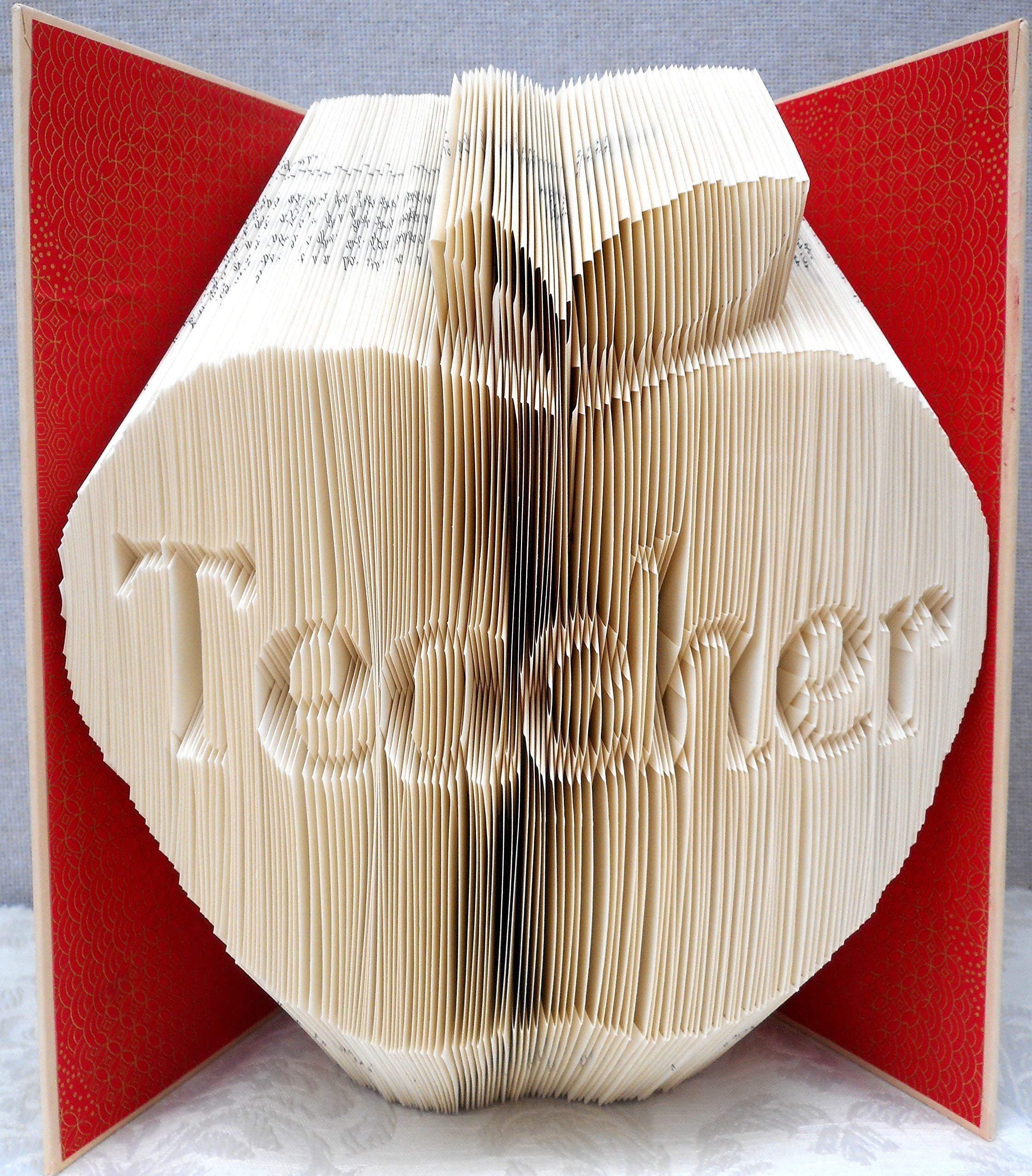 Hand Folded Book Art Sculpture - Unique Teacher, Graduation, 1st Anniversary, Birthday & Christmas Gift Idea | Perfect for Home Decor, Office Desk & Special Occasions