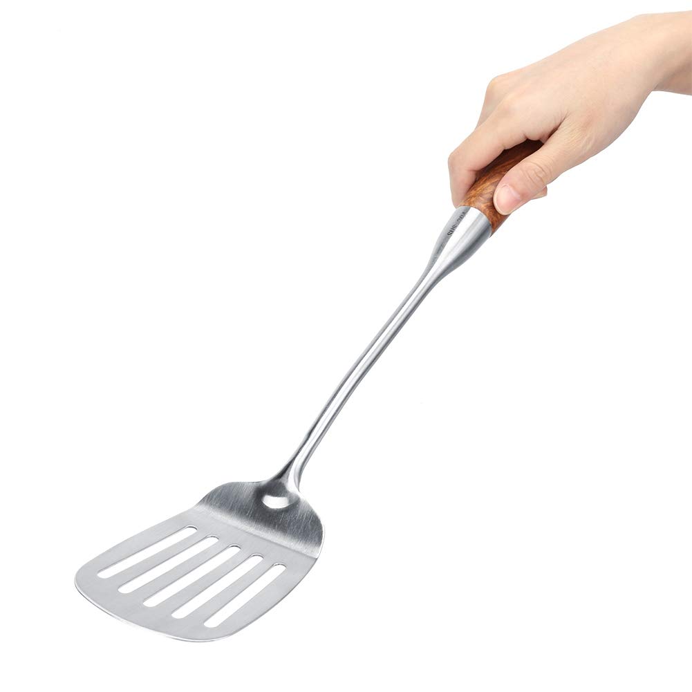 4-Piece Wooden Handle Cooking Utensil Set - Spatula, Spoon, Turner & Ladle for Nonstick Pots & Pans - Perfect for Baking, Frying & Everyday Kitchen Use