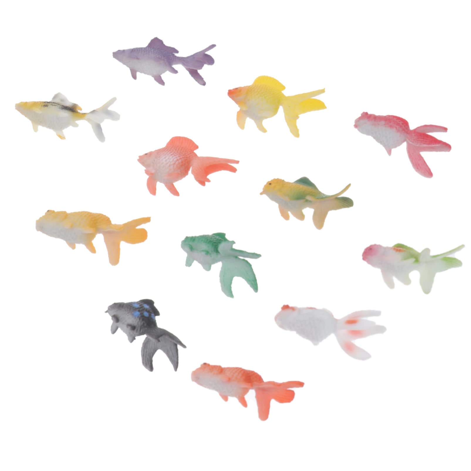 12Pcs Plastic Goldfish Pool Diving Toys - Moving Fish Toy Set for Aquarium & Sensory Play | Realistic Sea Creature Figures, Goldfish Tank Accessories & Ocean Animal Figurines | Perfect for Kids Bath Time, Fish Tank Decor & Underwater Pretend Play