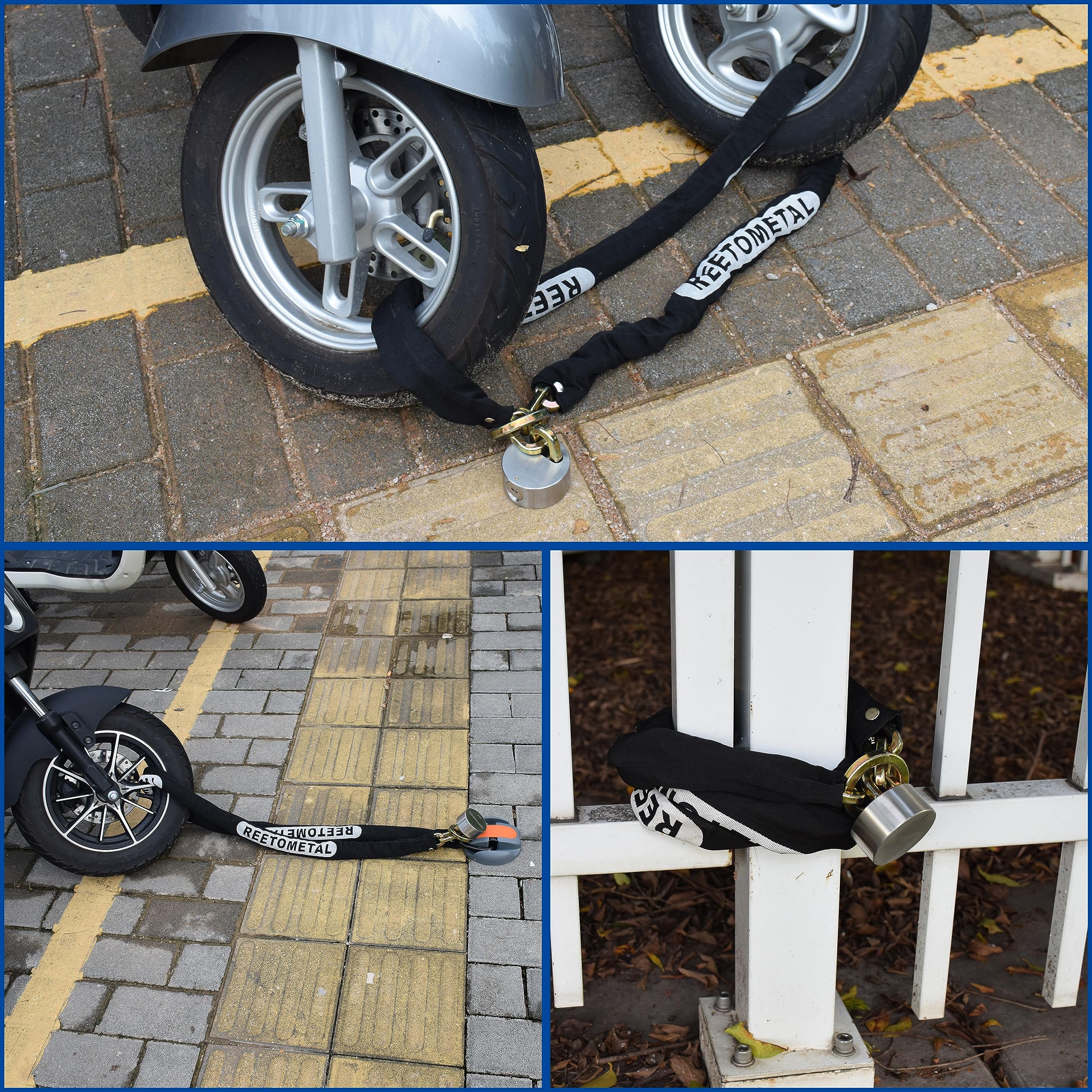 Heavy Duty Security Chain with Hidden Shackle Lock - 6 Foot x 3/8