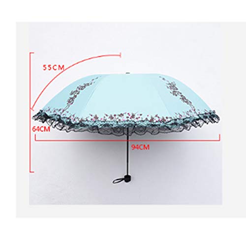 UV Protection Sun Umbrella with Lace Trim - Compact & Lightweight for Summer - Perfect for Beach, Travel, and Outdoor Activities