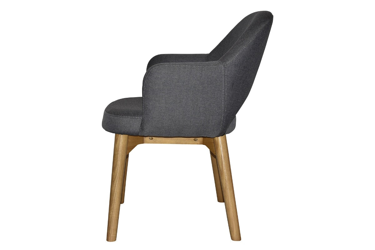 EZ Hospitality Cairo Indoor Armchair with Light Oak Timber Base - 4-Leg Modern Dining Chair for Living Room, Bedroom & Office