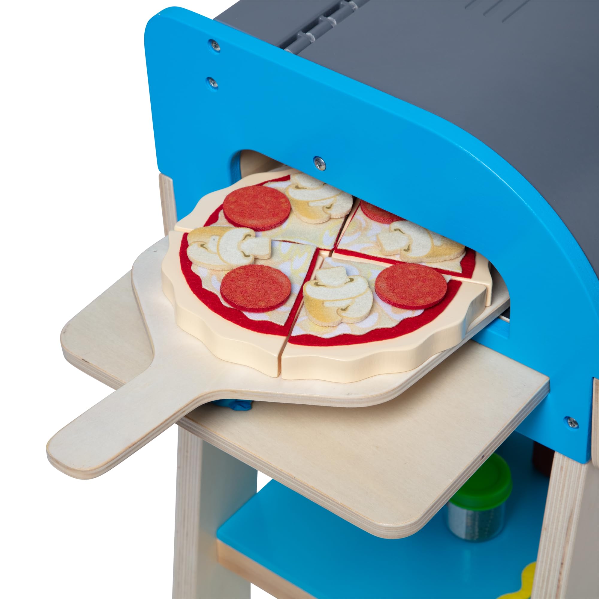 Melissa & Doug Wooden Deluxe BBQ Grill, Smoker & Pizza Oven Pretend Play Kitchen Toy for Kids - FSC Certified Wooden Toy for Outdoor & Indoor Pretend Cooking Play