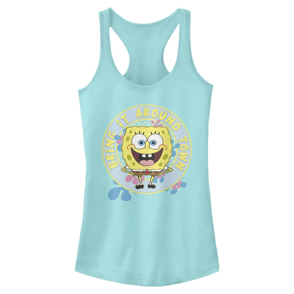 SpongeBob SquarePants Women's Racerback Tank Top - Nickelodeon Cartoon Graphic Tee for Casual Wear, Beach Outfits & Summer Fashion