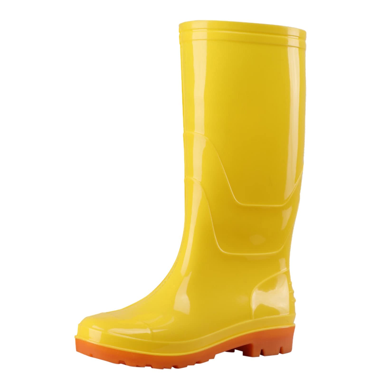 **Women's Waterproof Pumpkin Rain Boots - Non-Slip Rubber Rain Shoes for Ladies, Perfect for Gardening, Hiking & Wet Weather**