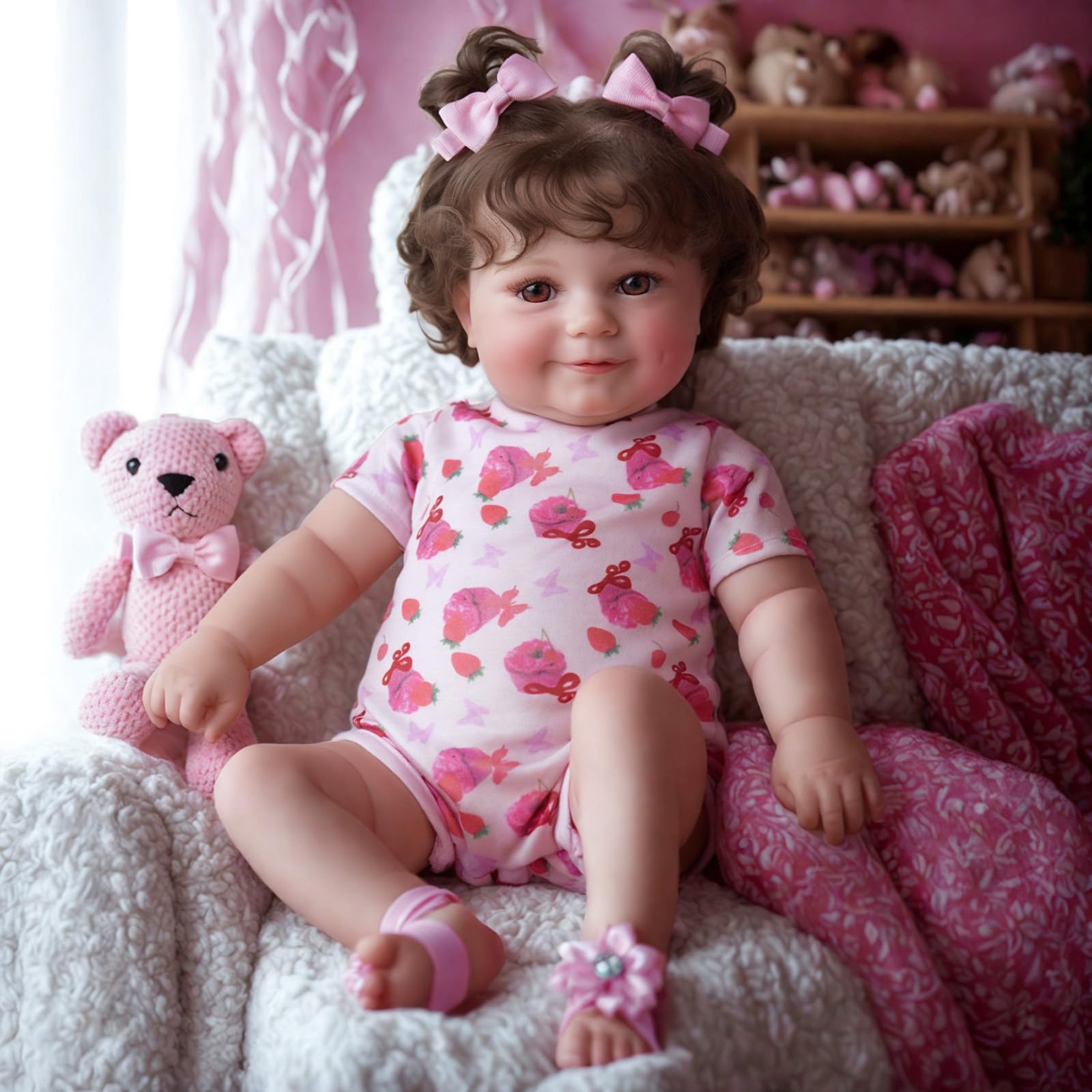 Lifelike Reborn Baby Doll 20 Inch - Realistic Newborn Baby Doll with Adorable Smiling Face & Gift Box - Perfect for Kids Age 3+ | Great Gift for Birthdays, Christmas & Role Play Activities