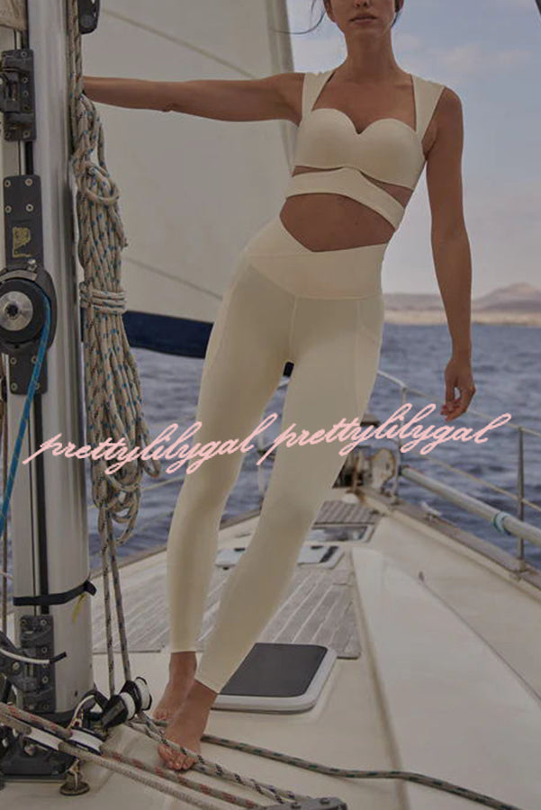High Waist Yoga Leggings with Pockets - Women's Workout Tights for Running, Gym & Lounge - Stretchy Comfortable Activewear