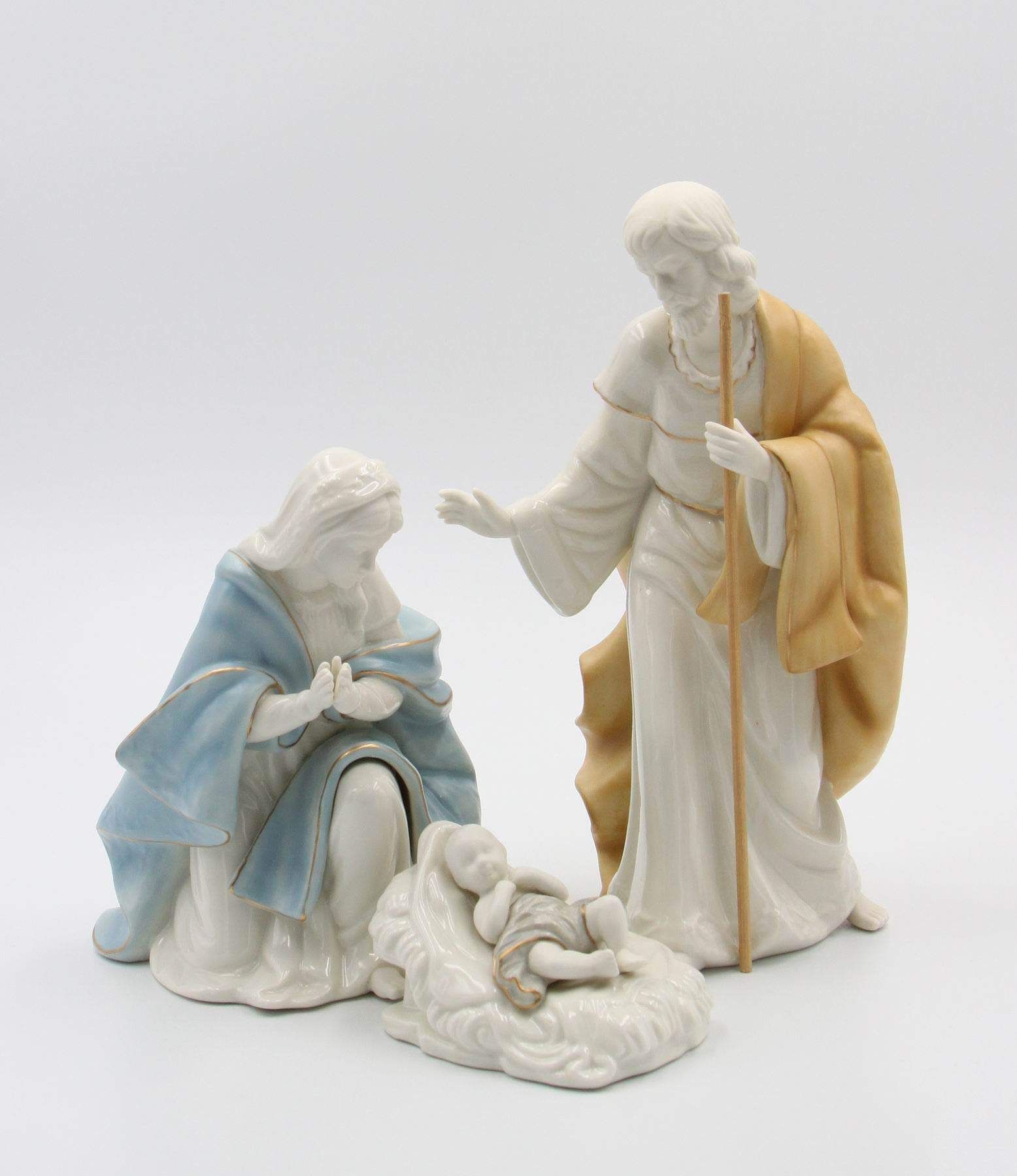 Fine Porcelain Holy Family Nativity Set - 10.5 Inch Height - Handcrafted Christmas Decor for Home, Church & Holiday Display - Perfect Gift for Christian Families