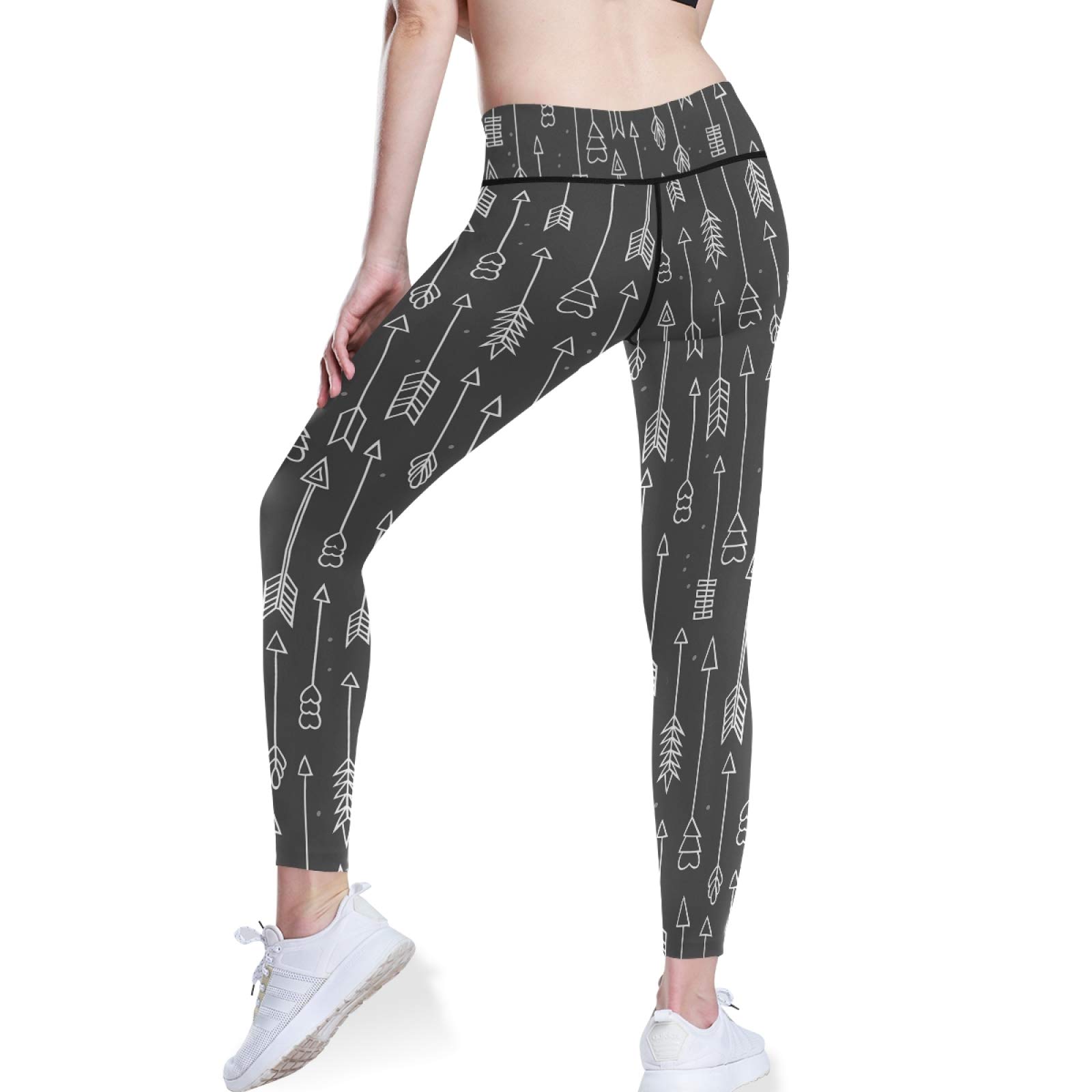 Hand Drawn Ethnic Yoga Pants - High Waist Tummy Control Leggings with Pockets for Workout & Running