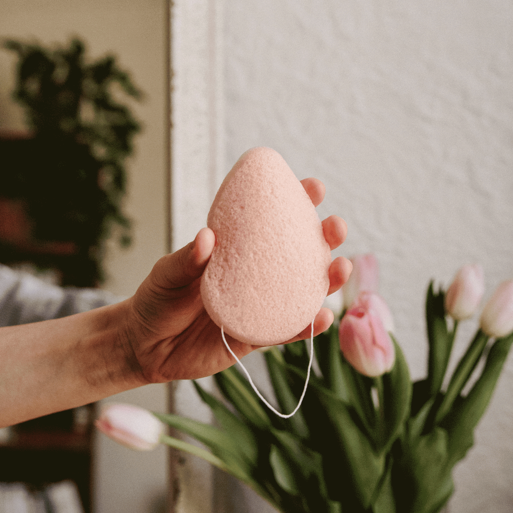 Organic Konjac Sponge for Face Cleansing - Gentle Exfoliating & Soothing with Rose Flower Extract | Perfect for Sensitive Skin & Daily Skincare Routine