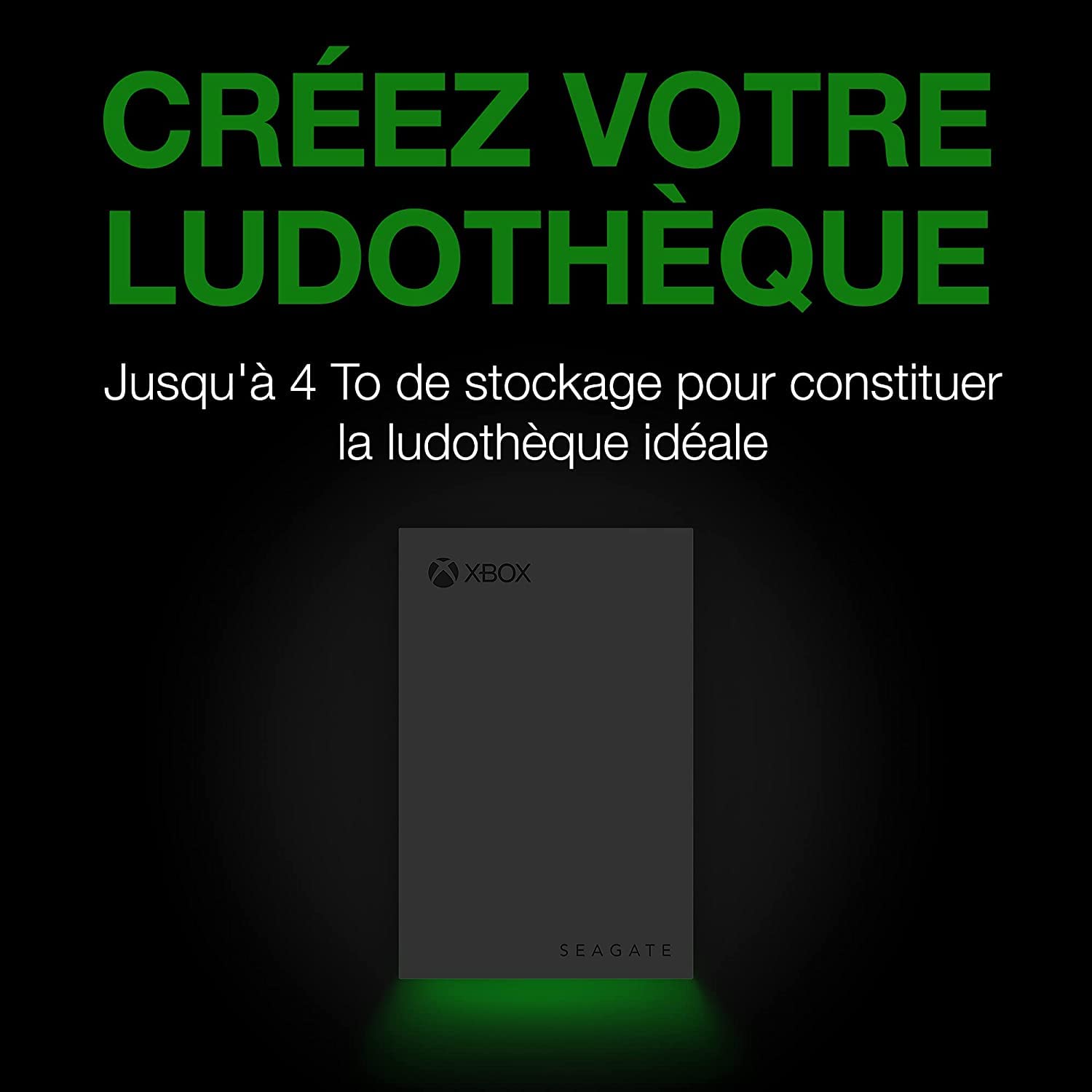 Seagate 2TB Game Drive for Xbox - Portable External Hard Drive HDD, USB 3.2 Gen 1, Black with Green LED Bar, Xbox Certified, 3-Year Rescue Services (STKX2000400) - Perfect for Xbox Game Storage, Backup & Travel Gaming