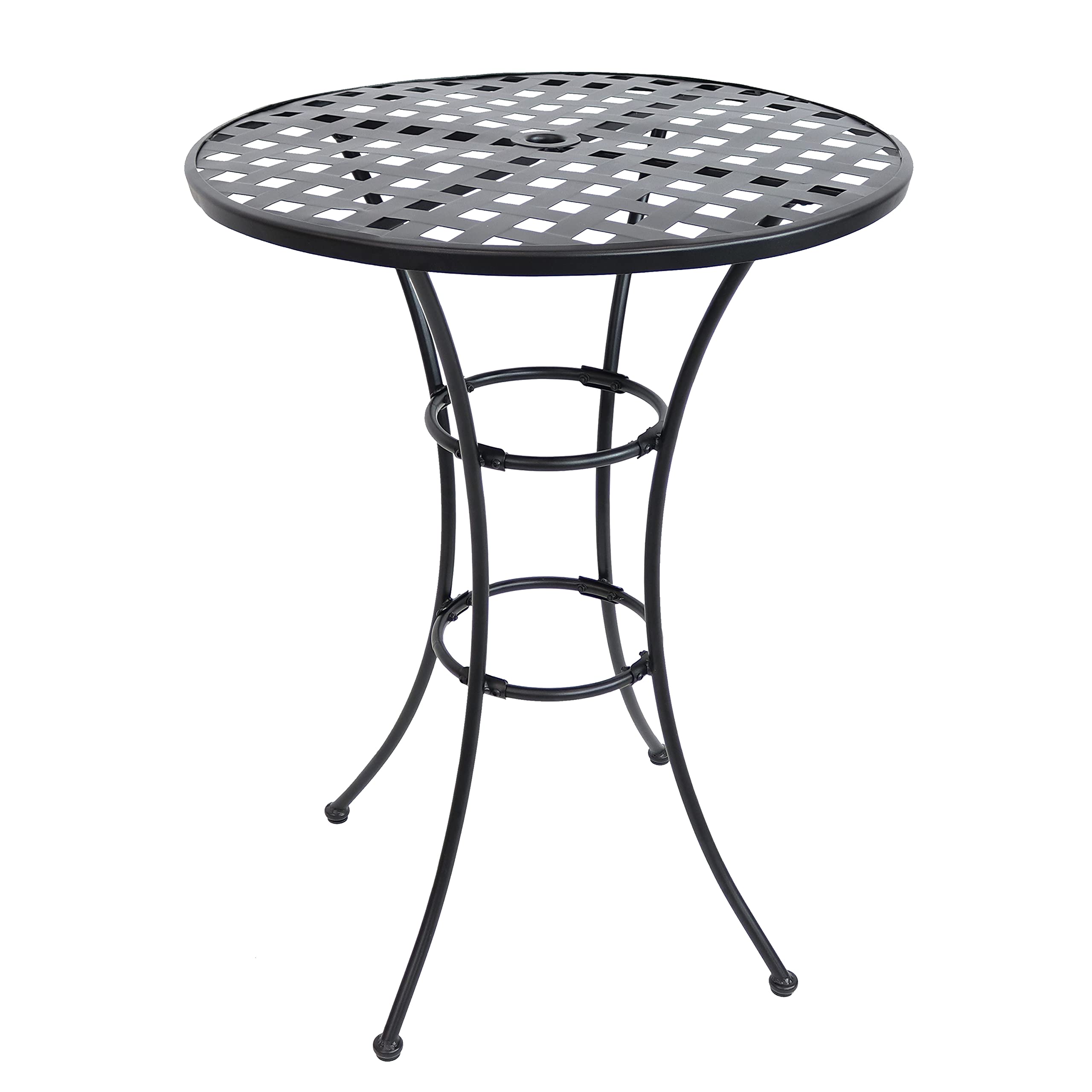 Elegant Black Wrought Iron Bar Table - 30-Inch Round Dining Table 39.5