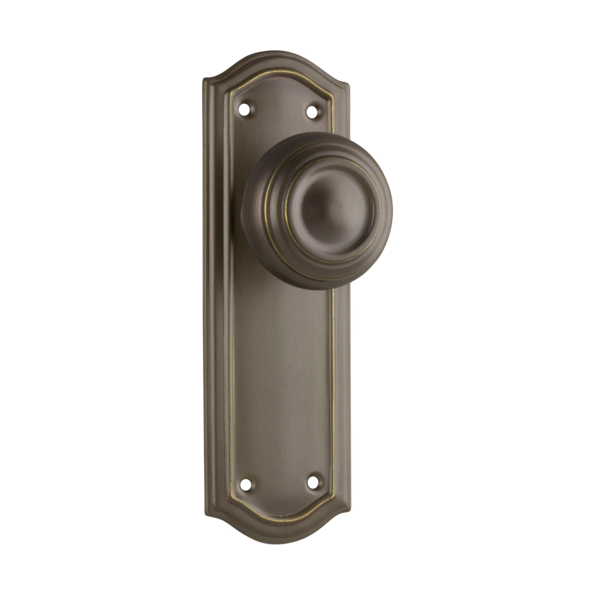 Vintage Antique Brass Door Knob with Kensington Latch - H175xP57xW58mm - Perfect for Victorian Homes & Classic Interior Decor