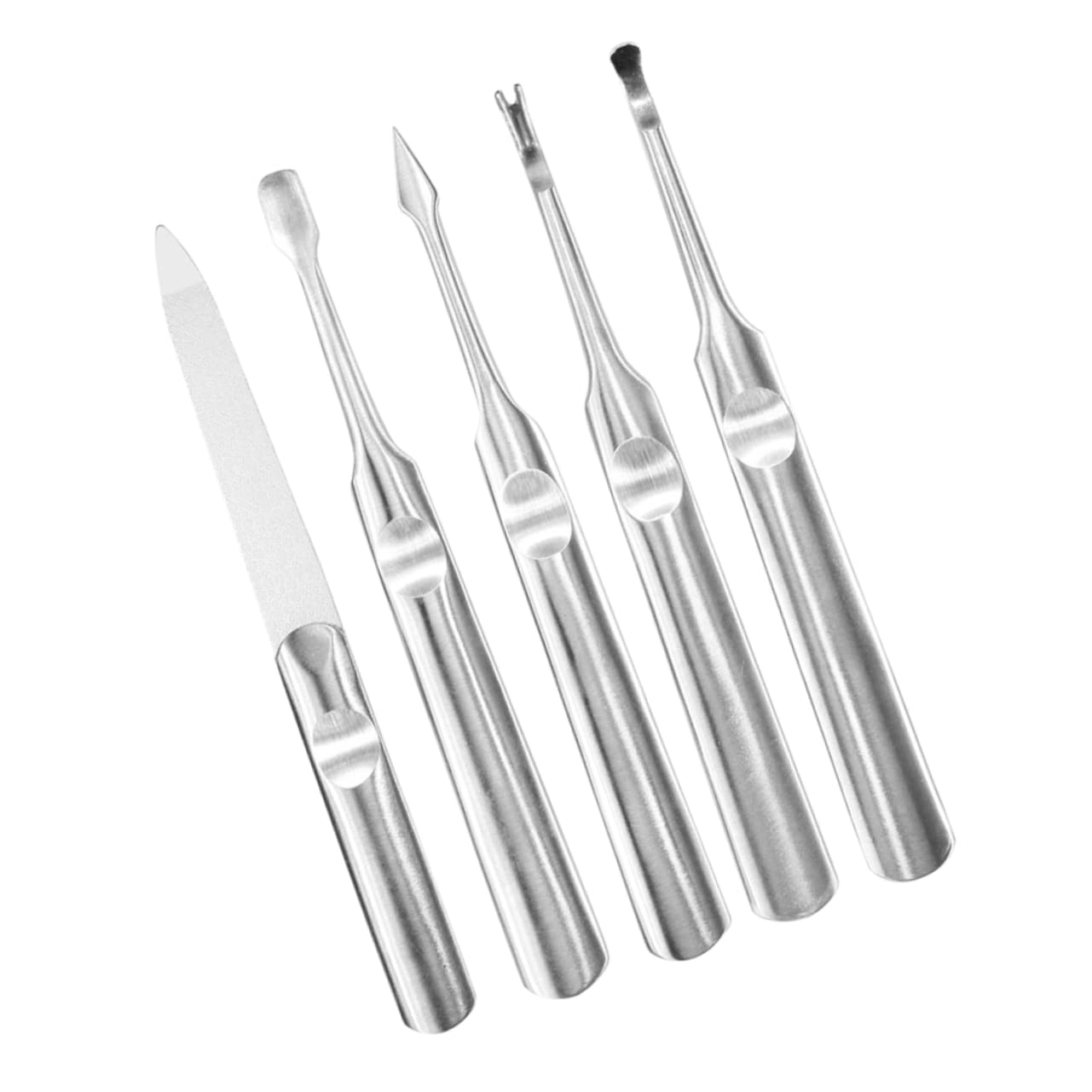 Premium 5-Piece Stainless Steel Manicure & Pedicure Kit - Nail Clippers, Cuticle Trimmer, Metal Ear Spoon, Toenail Scraper & Dead Skin Remover for Professional Nail Care | Perfect for Home Salon, Travel & Grooming Gifts