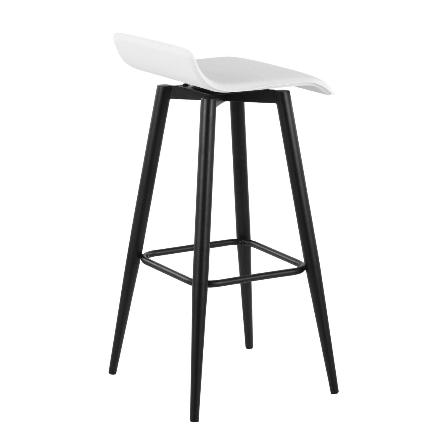 LumiSource Ale Fixed-Height Bar Stool Set of 2 - Black Modern Bar Chairs for Kitchen Island, Breakfast Nook & Home Bar - Durable Counter Height Stools for Dining & Entertaining