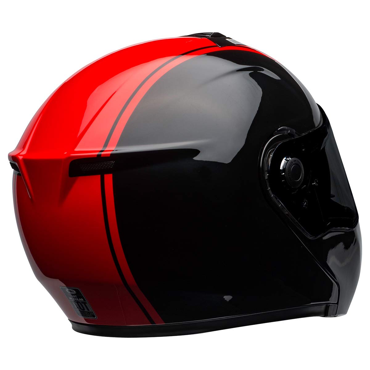 BELL SRT Modular Motorcycle Helmet (Ribbon Gloss Black/Red) - DOT Certified, Medium Size for Men & Women - Perfect for Street Biking, Commuting & Touring
