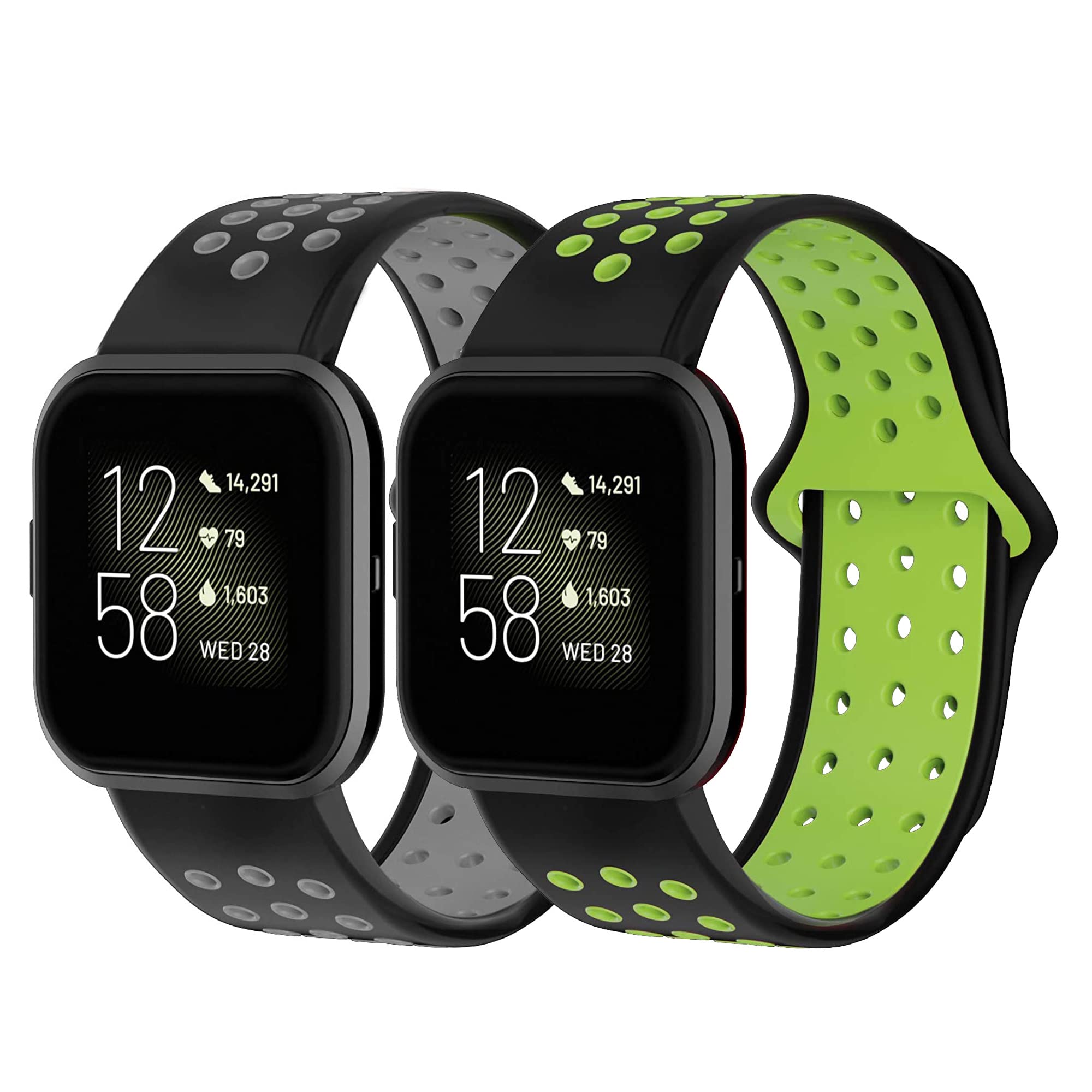 Premium Silicone Watch Bands Compatible with Fitbit Versa/Versa 2/Lite/Special Edition - Durable Replacement Straps for Men & Women - Perfect for Workouts, Running & Everyday Wear