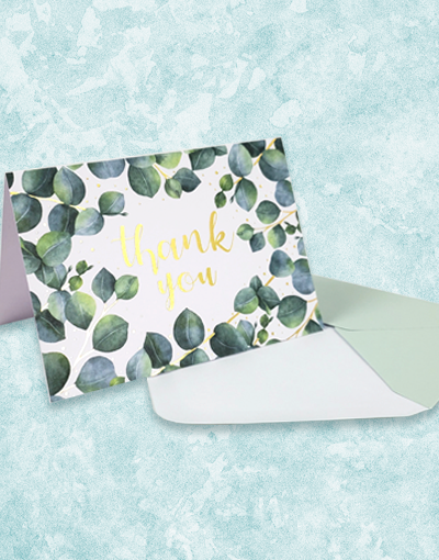 Eucalyptus Thank You Note Cards Set - Elegant Greeting Cards for Appreciation, Gratitude & Special Occasions - Perfect for Weddings, Birthdays & Thank You Notes