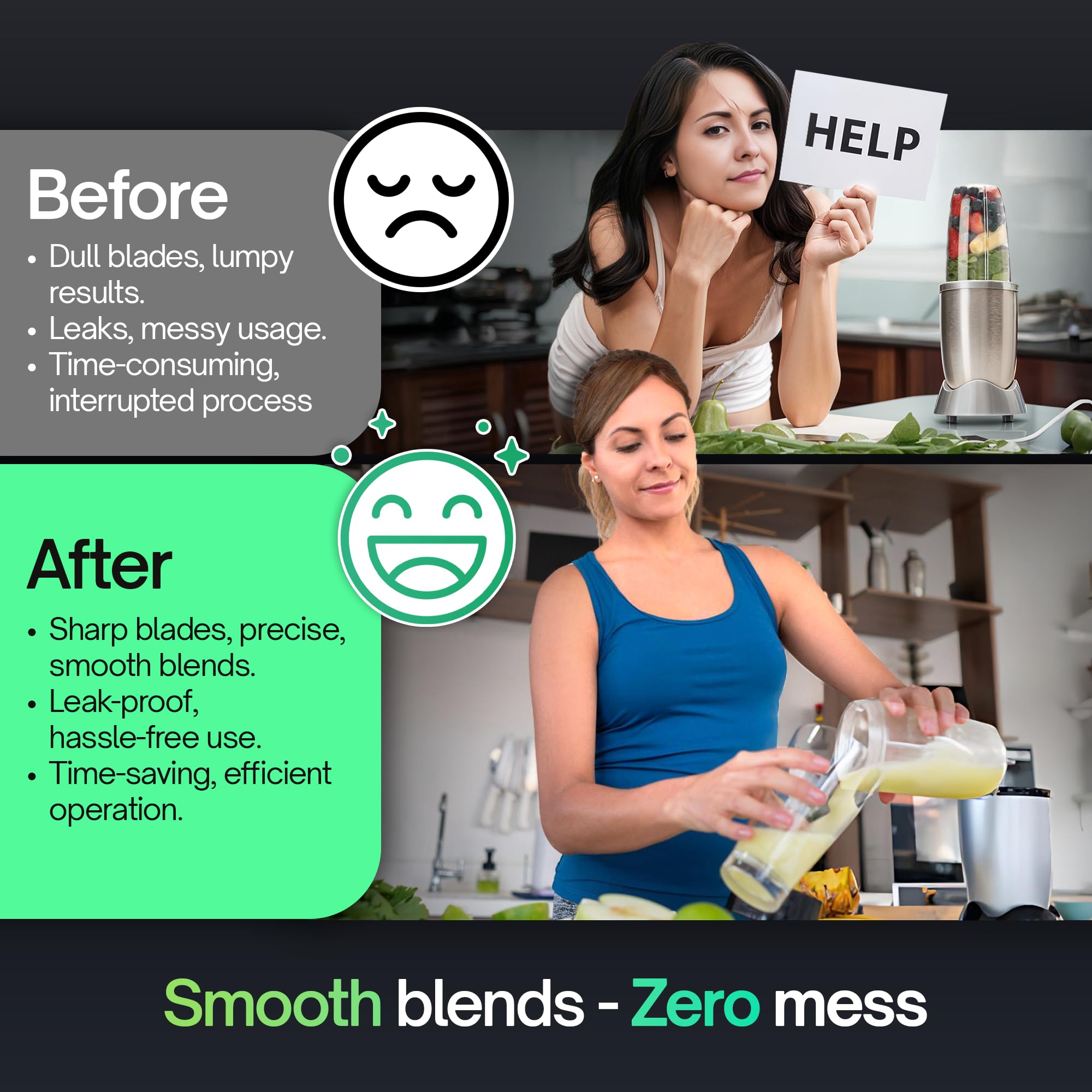 Nutribullet Extractor Blade Replacement for 900/600W Models - Durable Stainless Steel Blender Blade with Silicone Gasket Seal & O-Ring - Perfect for Smoothies, Juicing, and Food Processing